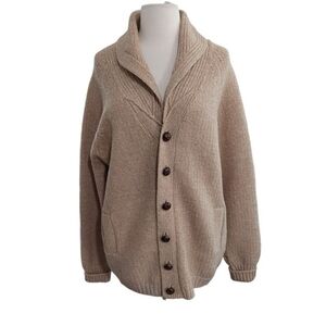 Pendleton Mens Brown Knit Wool Cardigan Sweater Size Medium
